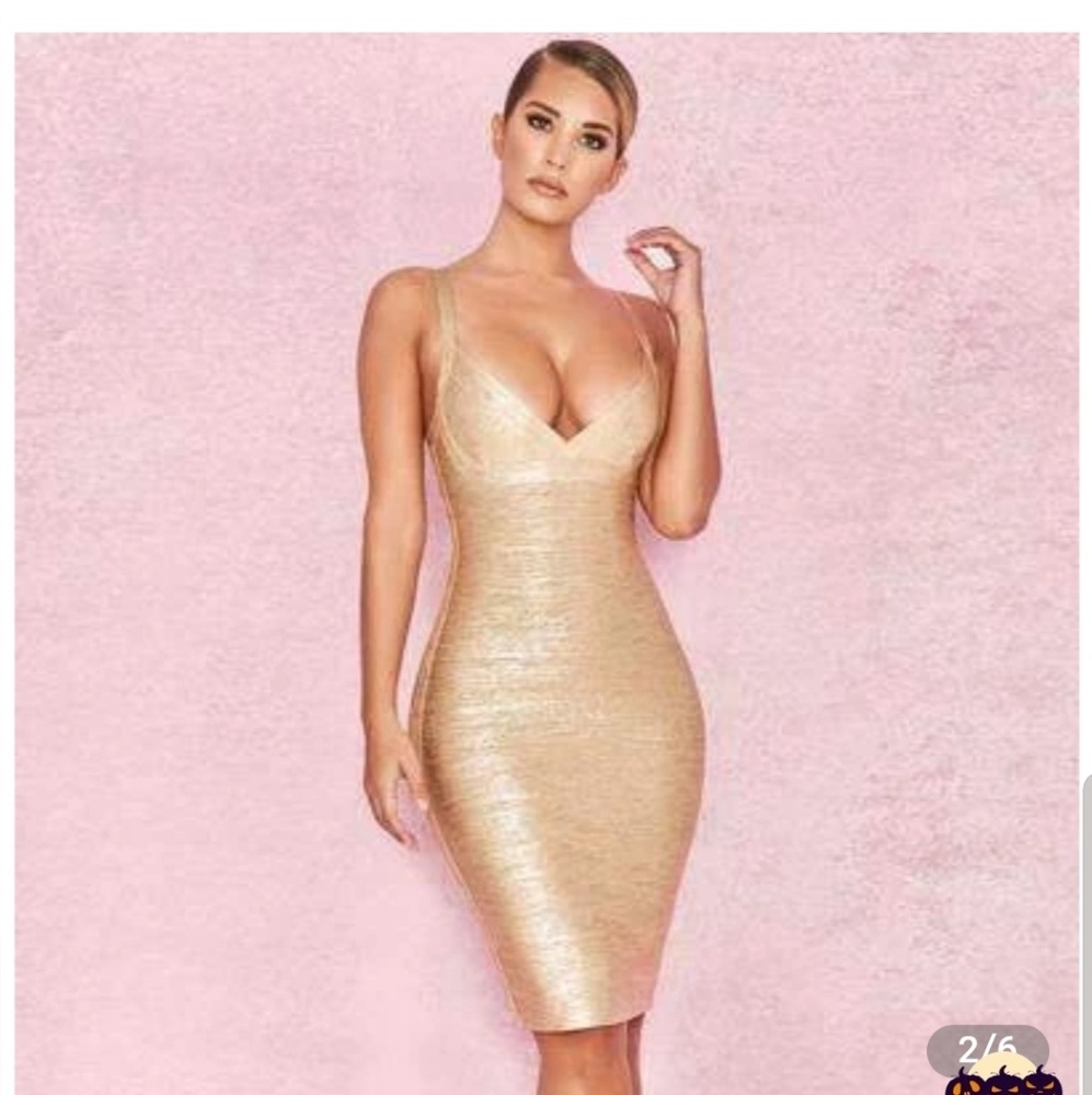 Gold bandage dress